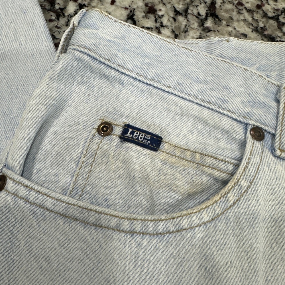 VTG 80s Mr. Lee Denim Mom Jeans Light Wash High Waist USA 32x28 - Picture 2 of 11